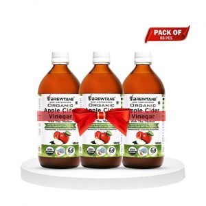 Brewtane Organic Apple Cider Vinegar With Mother 500ml - BOACV-3 (Pack of 3)